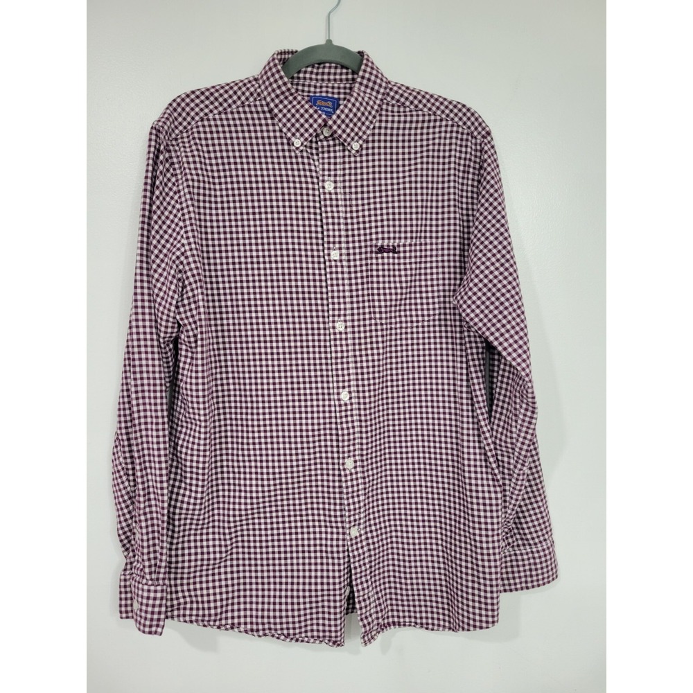 Le Tigre Men's Burgandy Button‎ Down Long Sleeve Shirt Medium